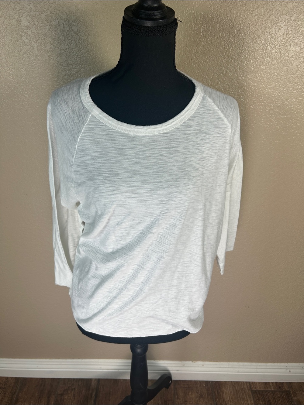 James Perse White Lightweight Raglan Long Sleeve Top Size 2/M